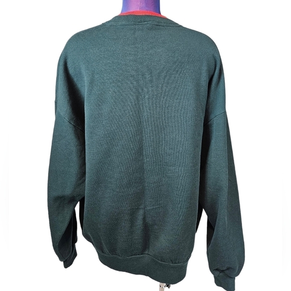 Vintage 90s Day Break Forest Green Winter Cardinal Bird Sweatshirt Size 2XL D99 - Picture 5 of 9